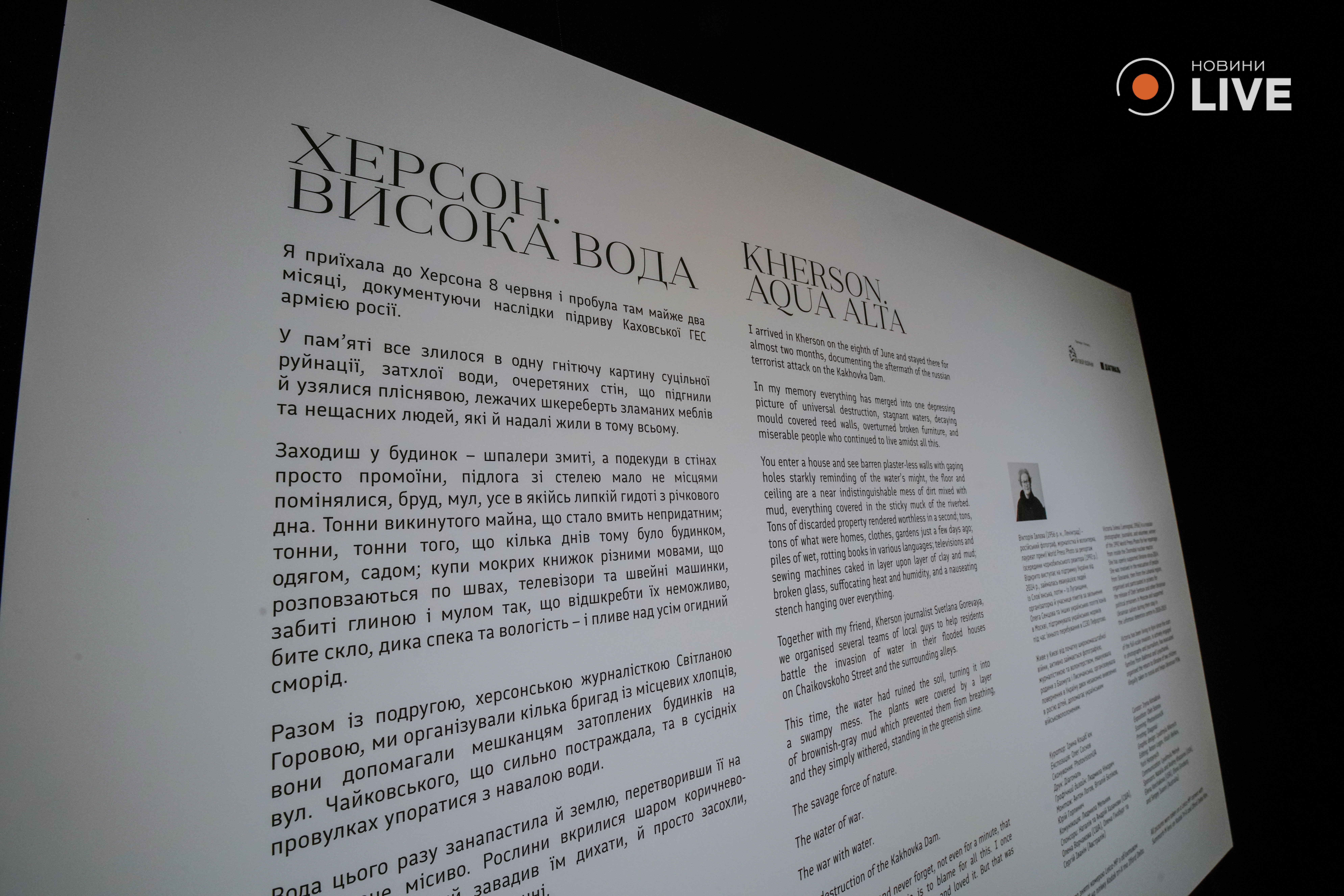 Выставка "Херсон. Большая вода" в Киеве